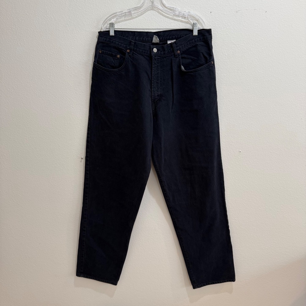 Vintage Lucky Brand 91 Relaxed Fit Black Jeans Made in USA Mens 38x36 Long